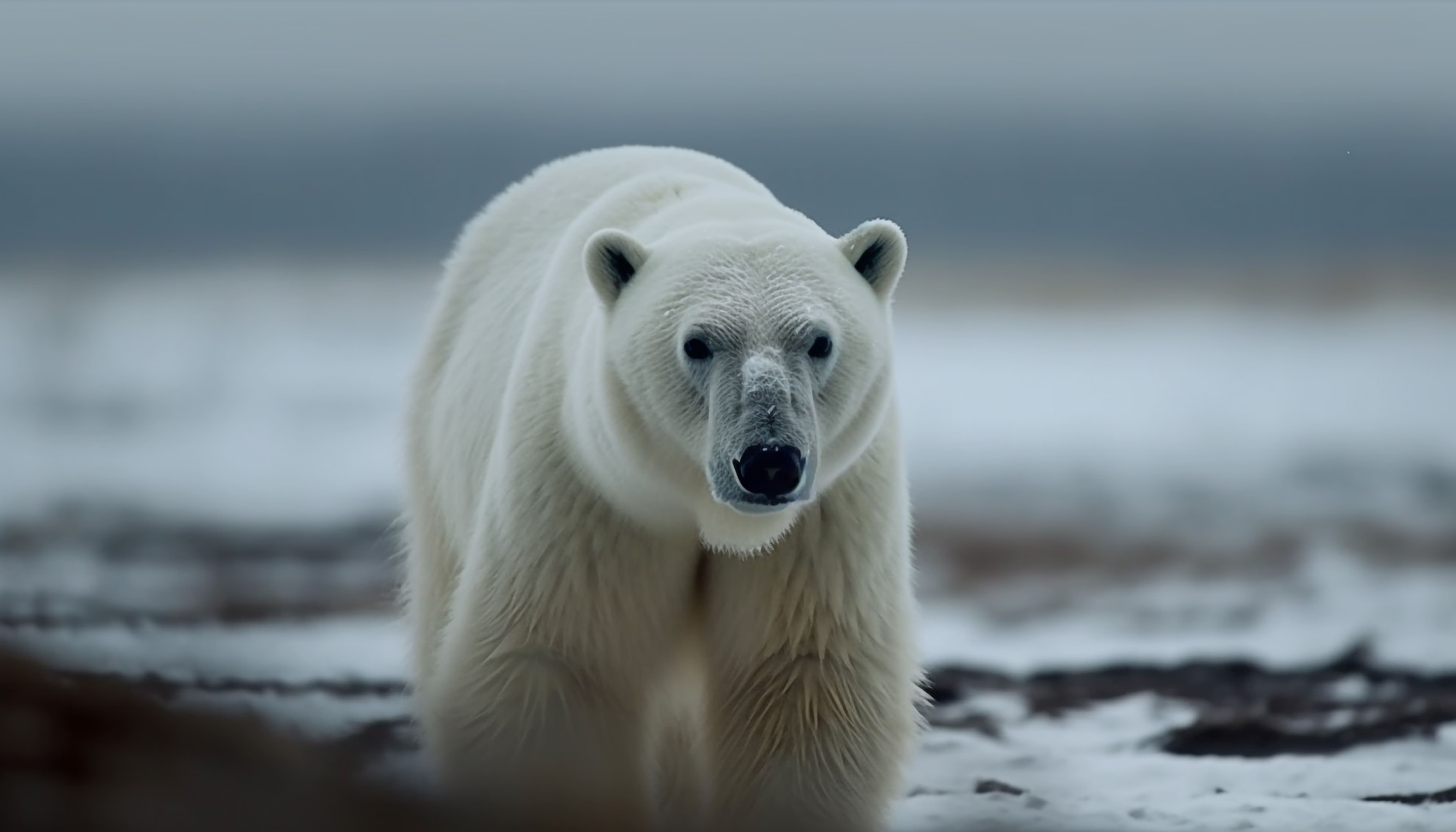 cute arctic mammal walking snowy ice floe generated by ai