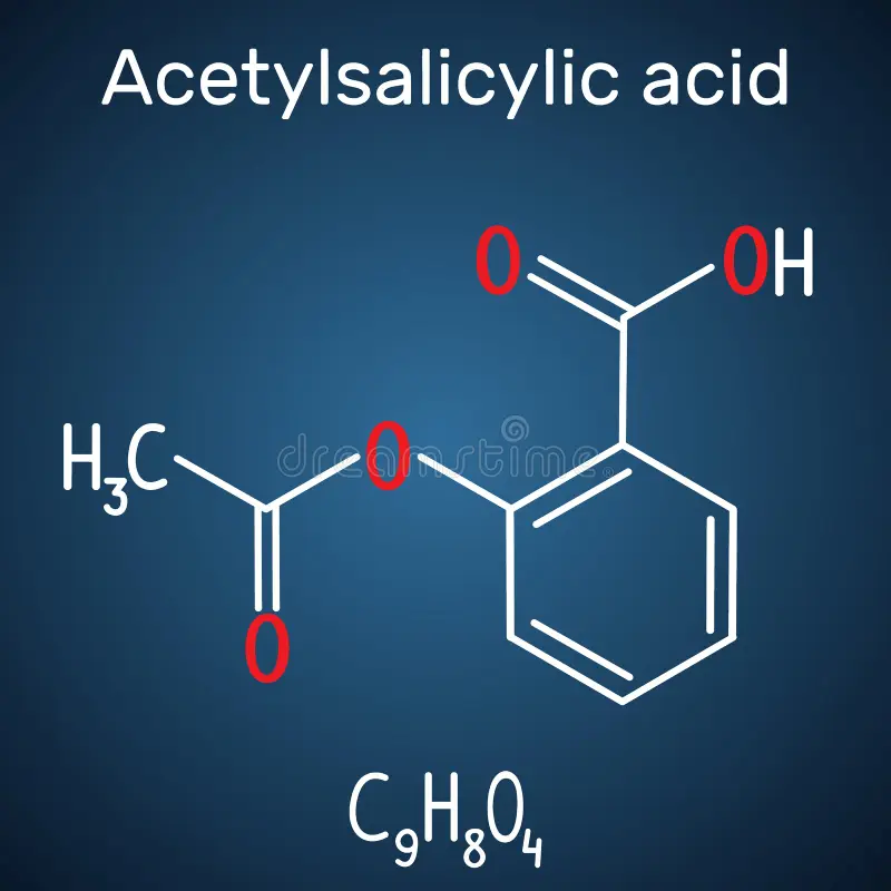 аспирин ацетилсалициловой кислоты молекула asa структурное chemica 118133633